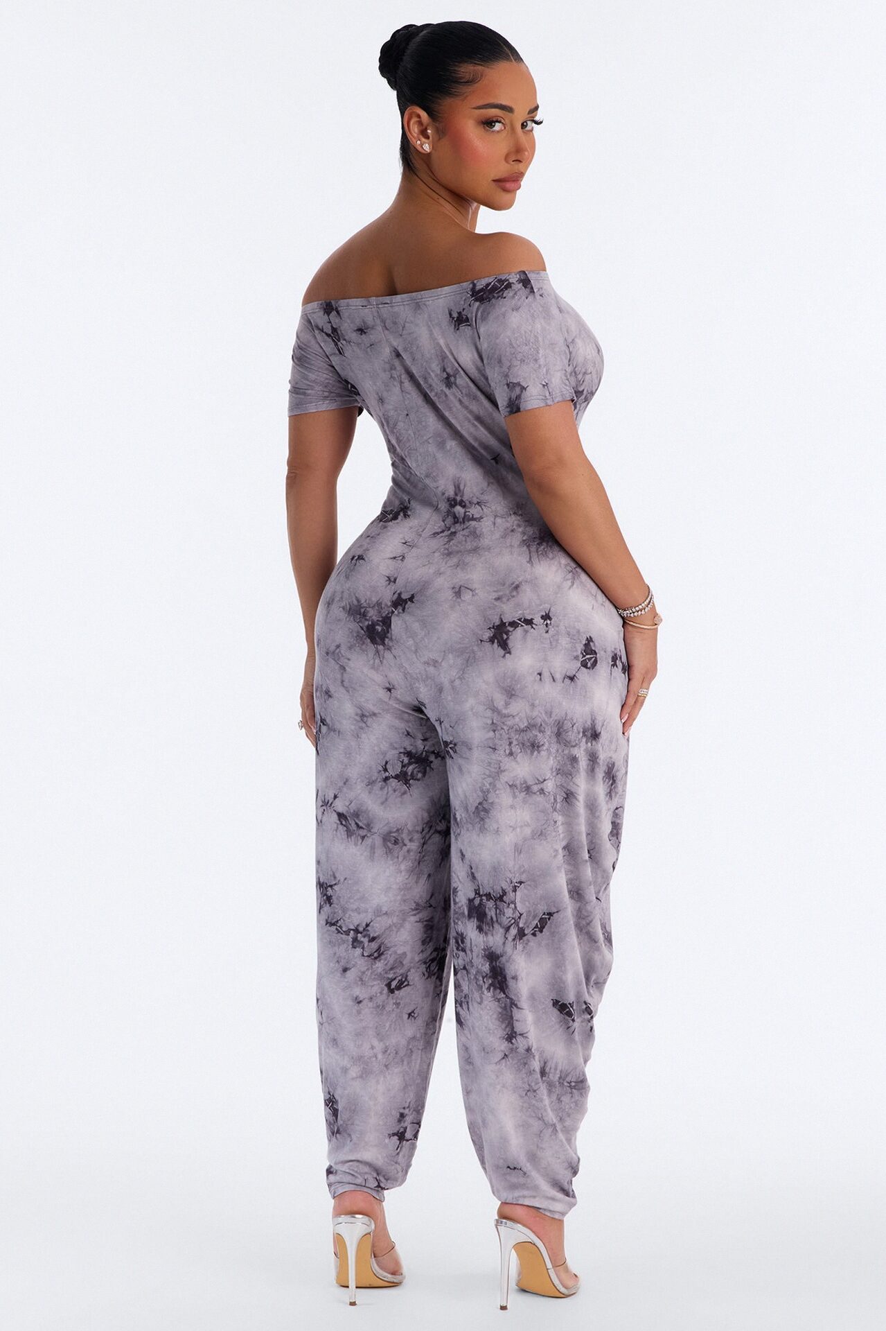 Slow Sunday Tie-Dye Balloon Jumpsuit - Charcoal