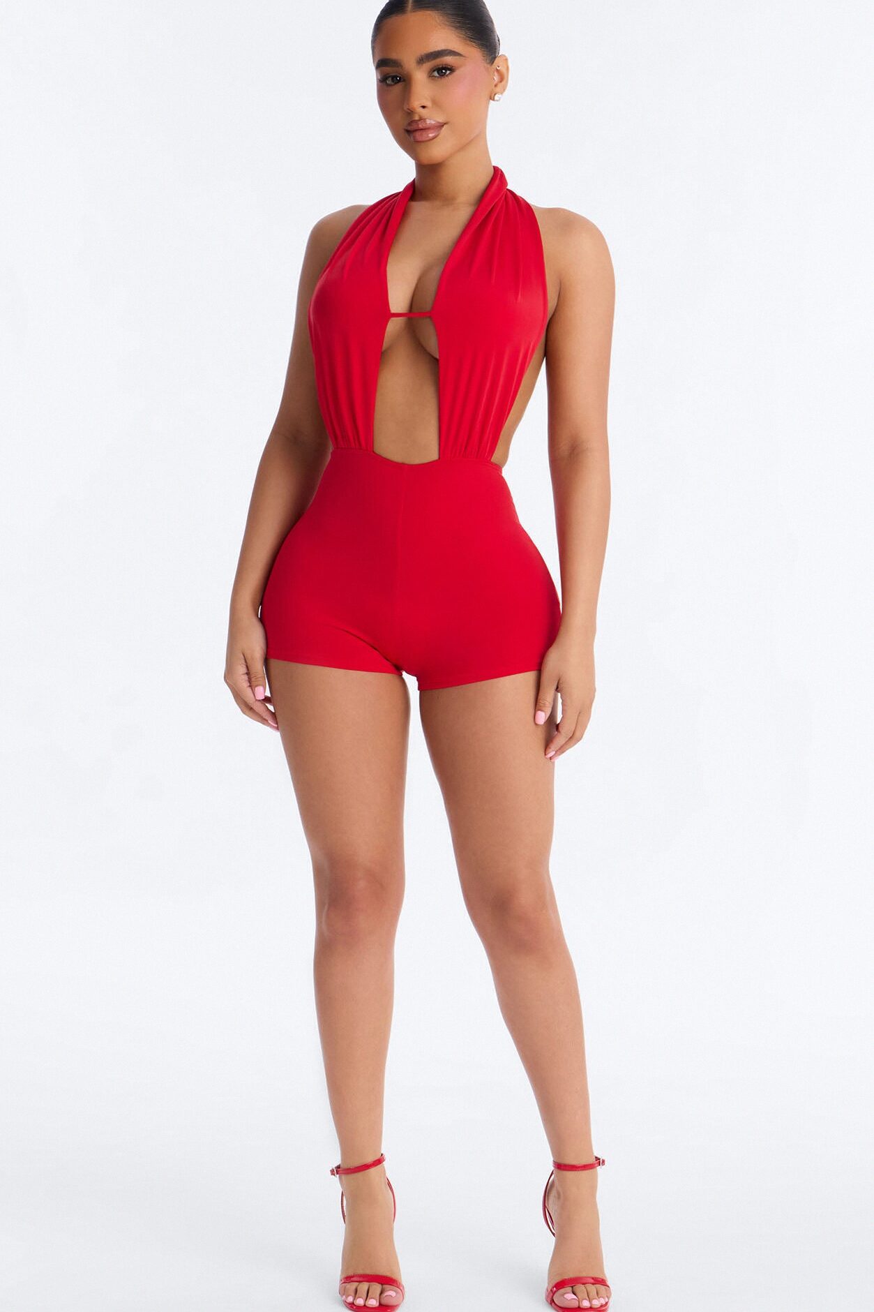 Give You My Number Romper - Red