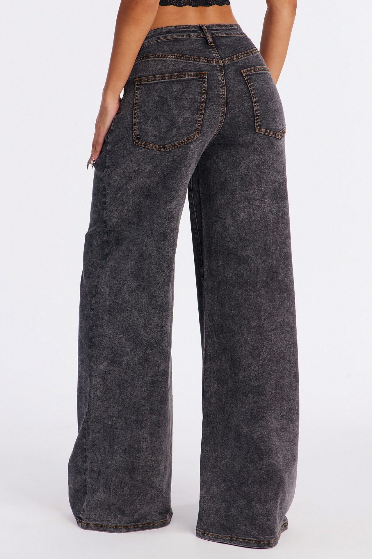 Good Ol Days Wide Leg Jeans - Black Wash