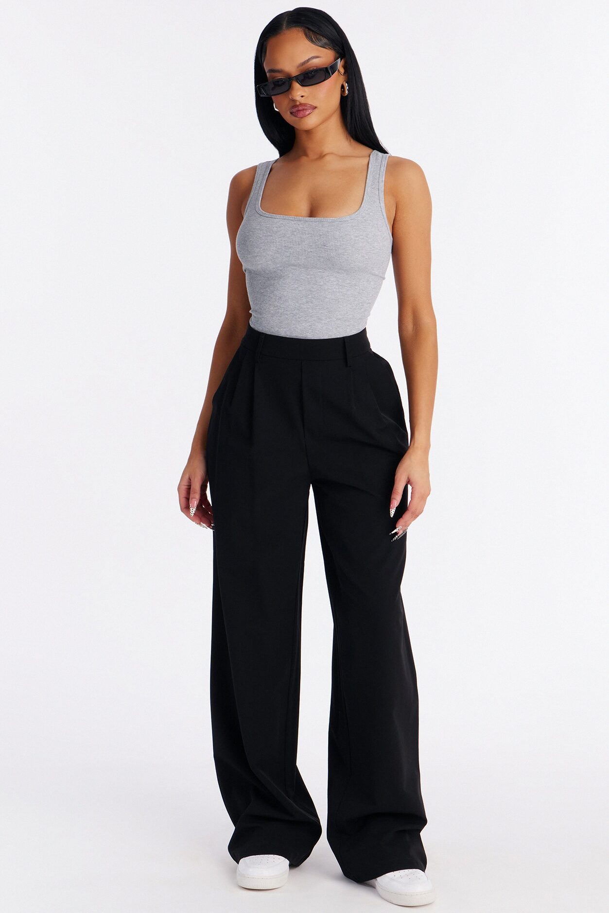 On the Go Breathable Wrinkle Free Wide Leg Pant - Black