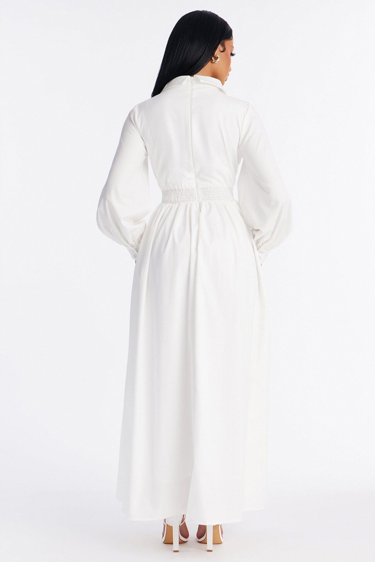 Muse In Motion Ruched Maxi Dress - White
