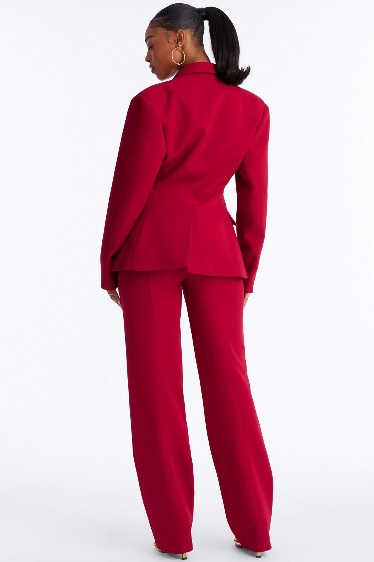 Empire Essentials Double Breasted Blazer - Red