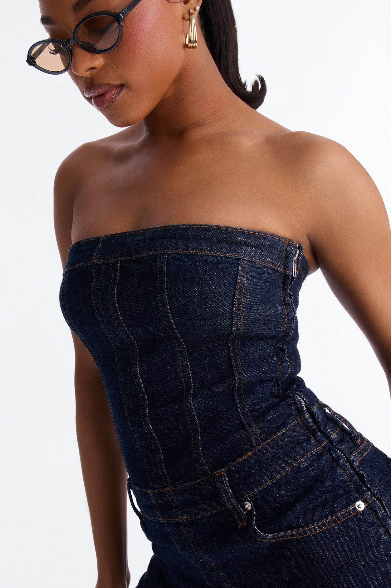 Street Blues Denim Jumpsuit - Dark Wash