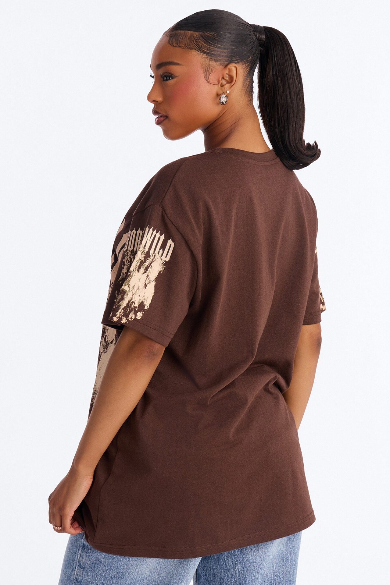 Born Wild Western Tee - Chocolate