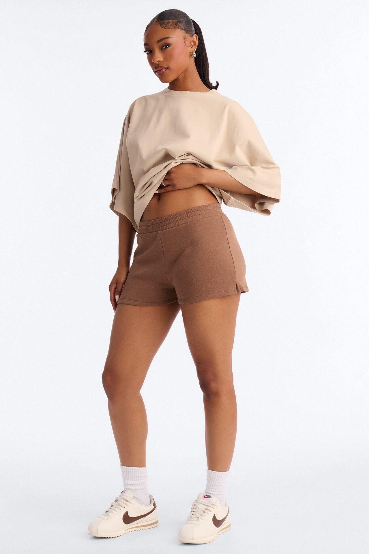 Jessica Fleece Lounge Micro Sweatshort - Mocha