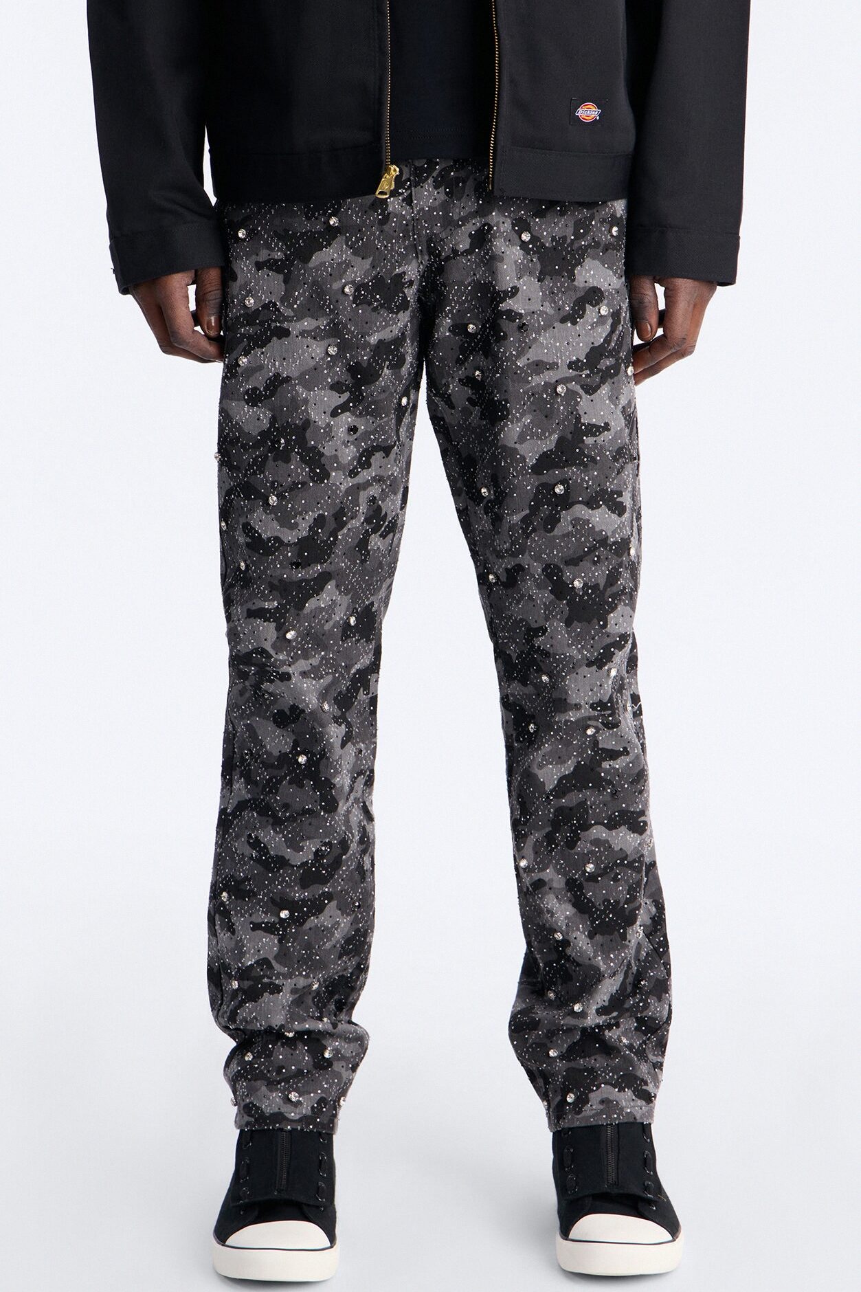 Slim Embellished Hex Pant - Black