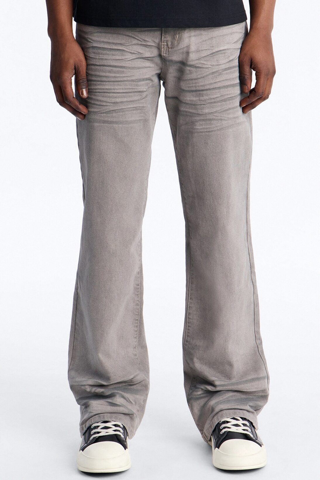 Worn In Stacked Slim Flare - Grey