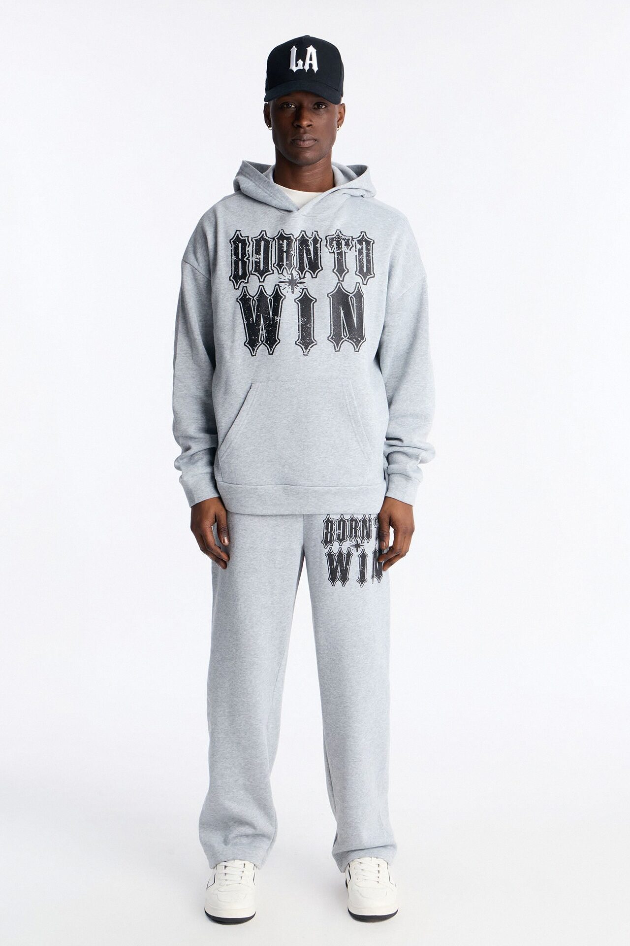 Born To Win Hoodie - Heather Grey