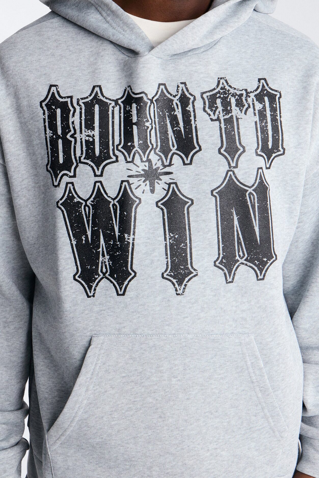Born To Win Hoodie - Heather Grey