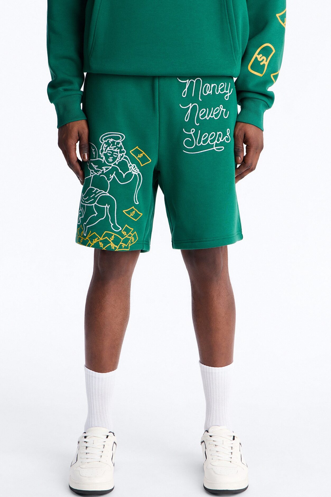 Paper Chasers Chain Stitch Sweatshorts - Green