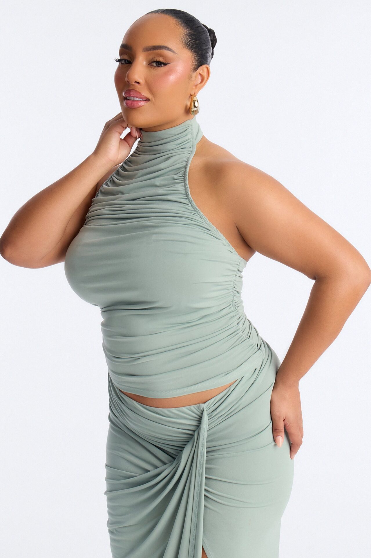 Zadie Maxi Skirt Set - Sage