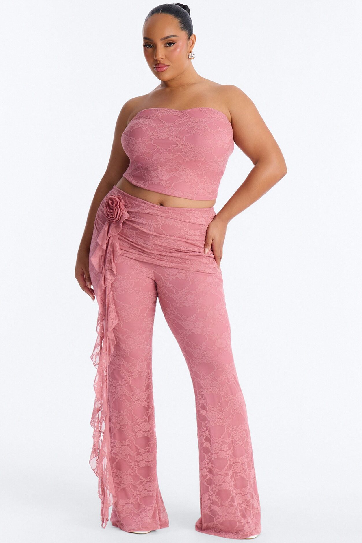 Rosetta Lace Pant Set - Mauve