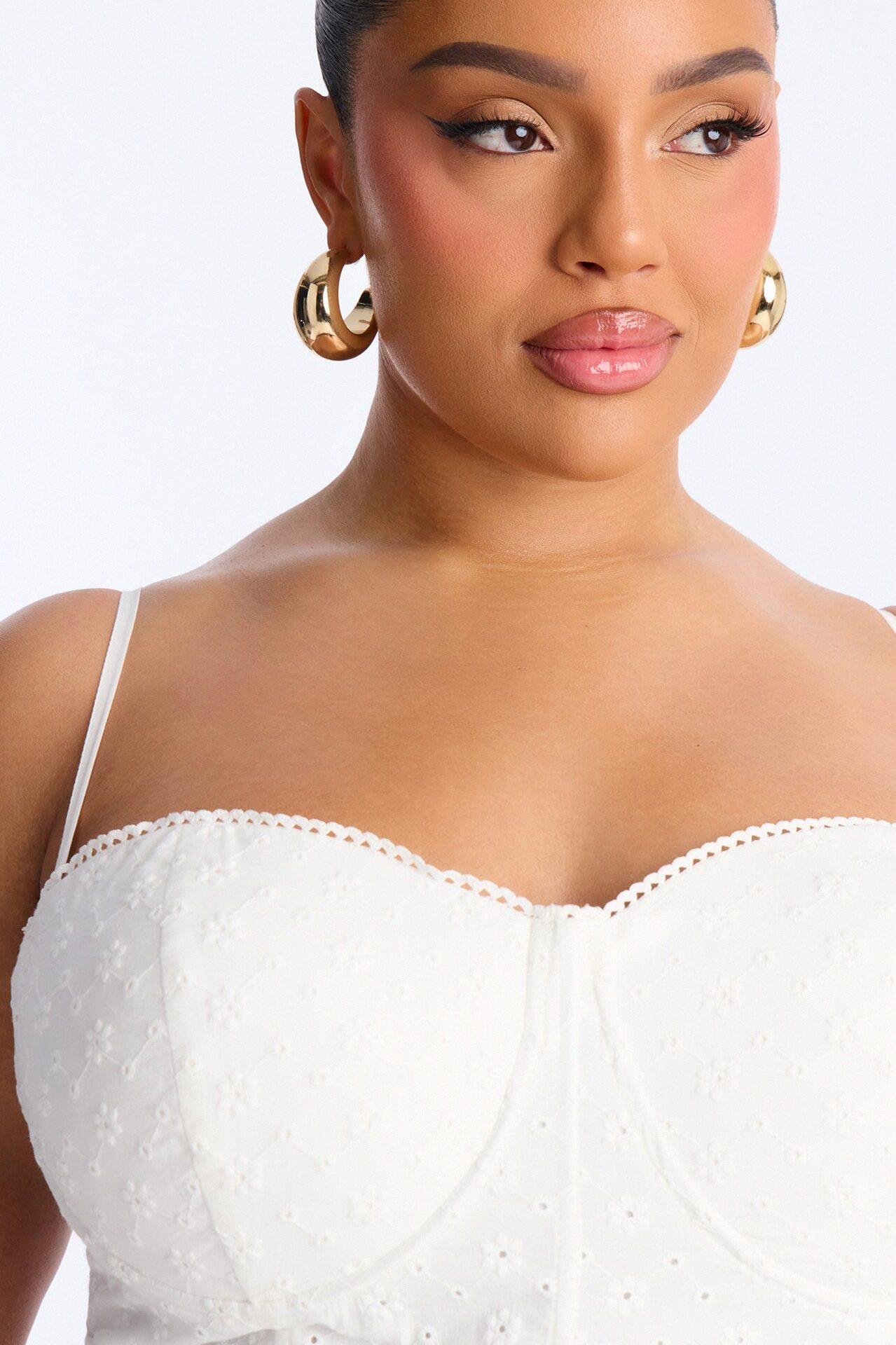 Sweet Pea Eyelet Mini Dress - White