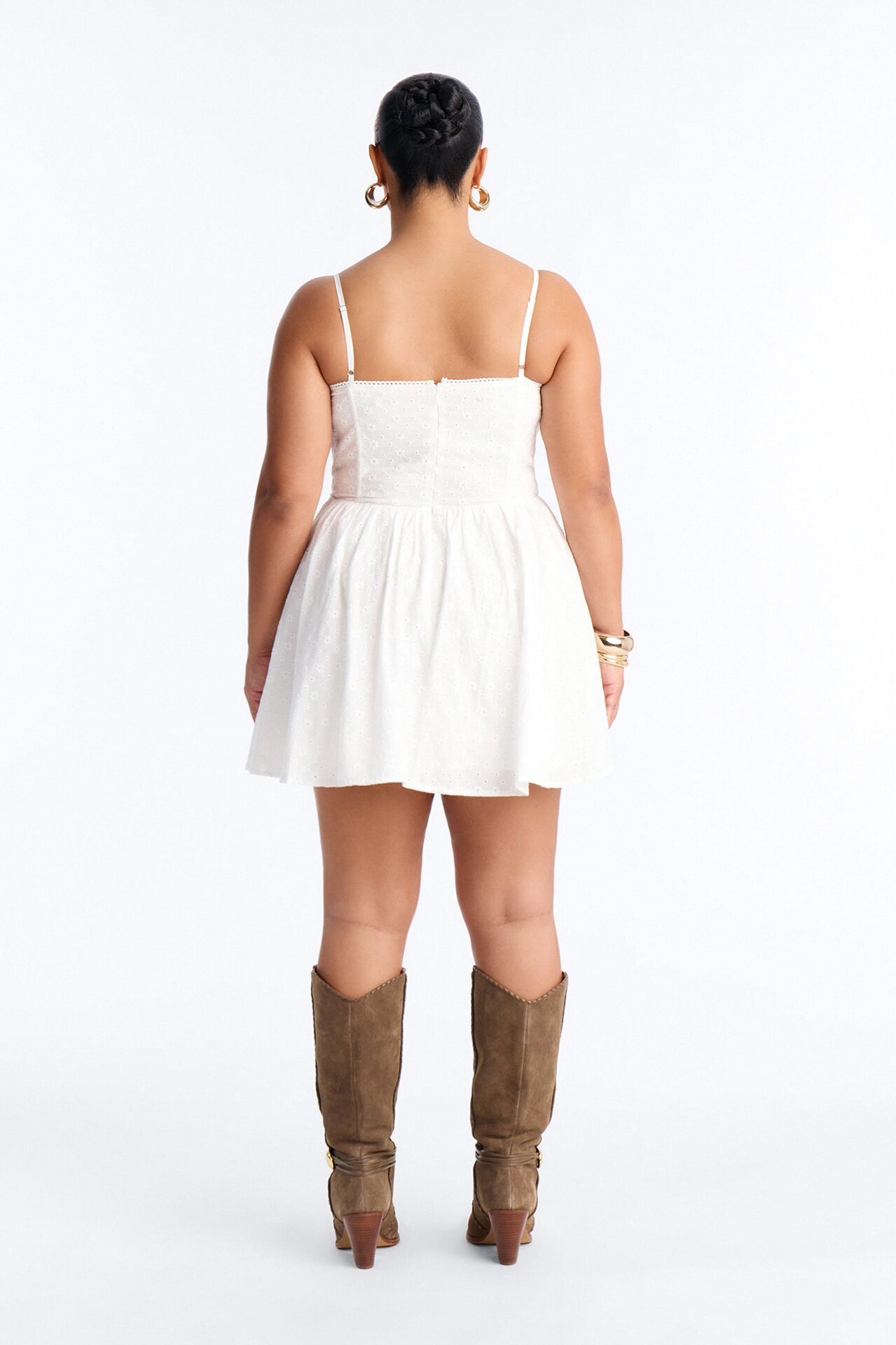 Sweet Pea Eyelet Mini Dress - White
