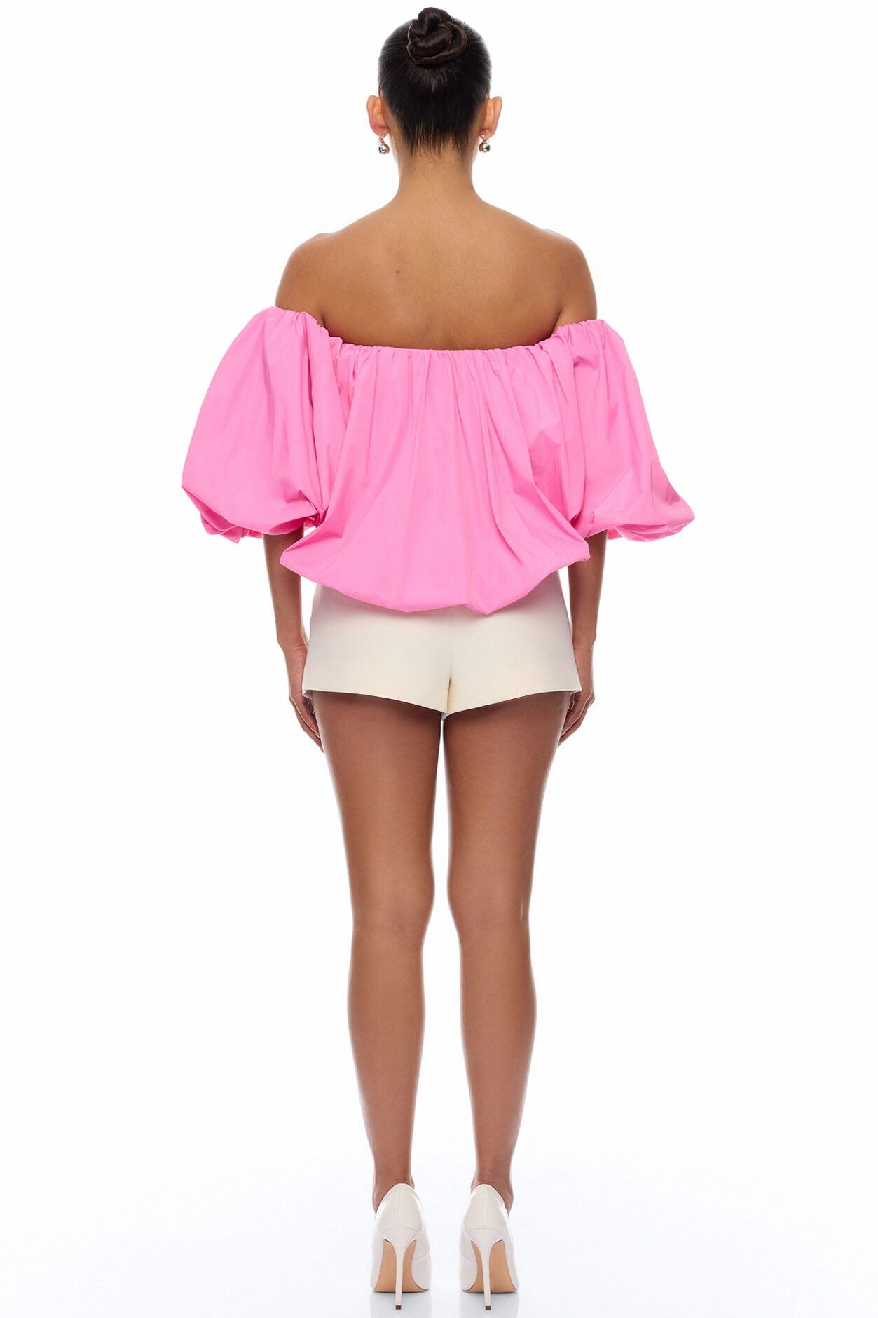Olyvia Off Shoulder Taffeta Top - Pink