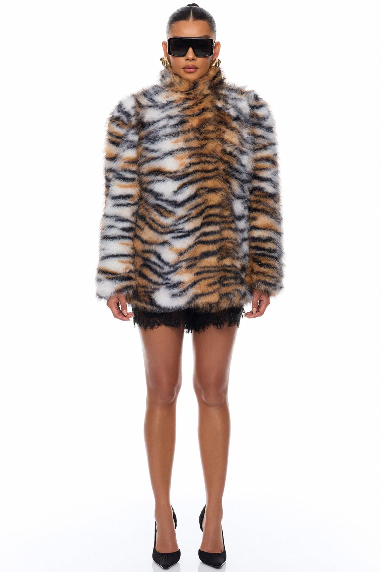 Run Wild Faux Fur Jacket - Brown/combo
