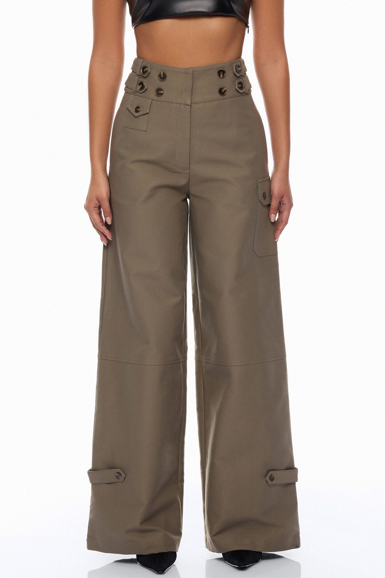 Marcella Cargo Wide Leg Pant - Olive