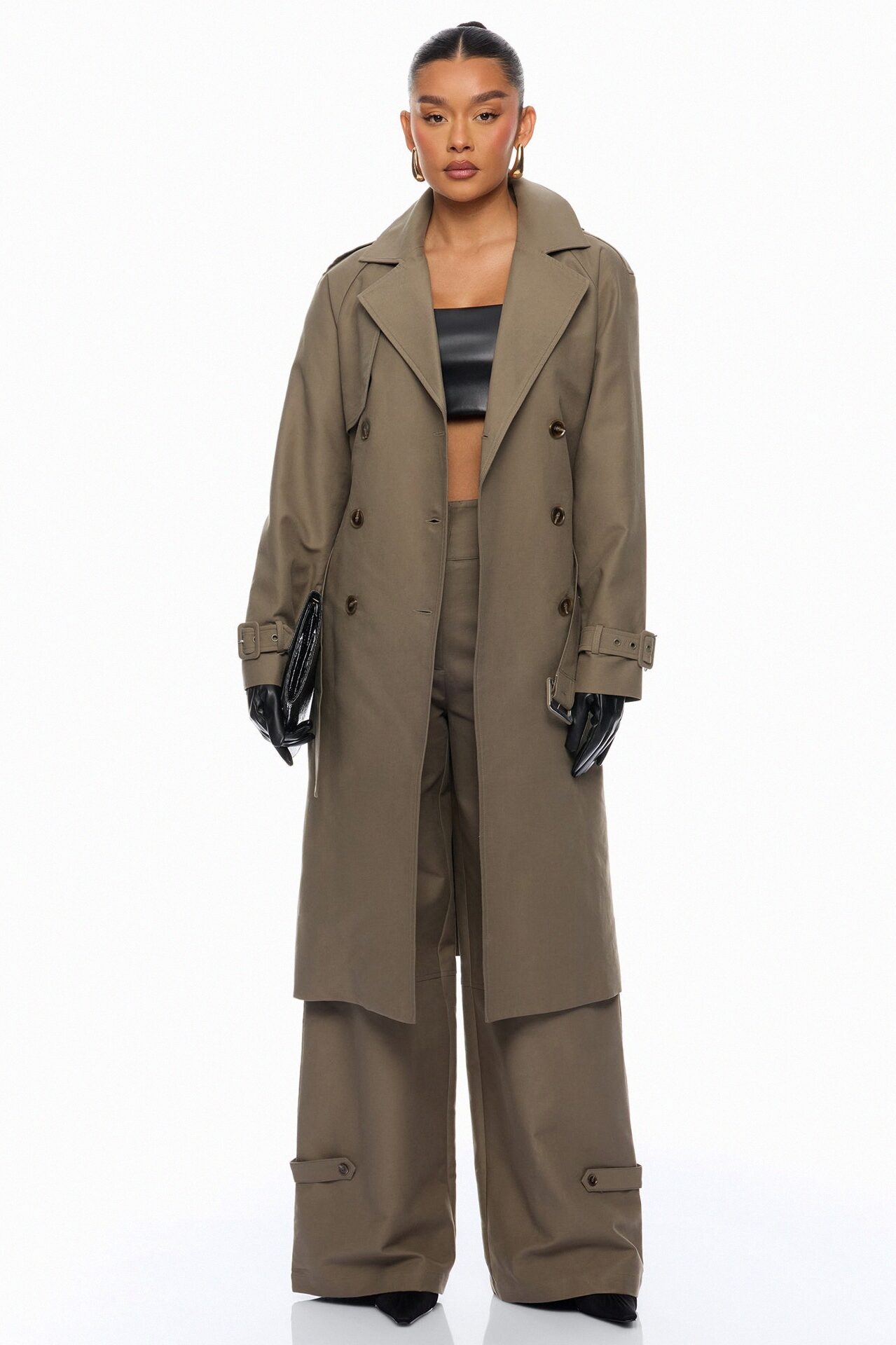 Marcella Double Breasted Coat - Olive