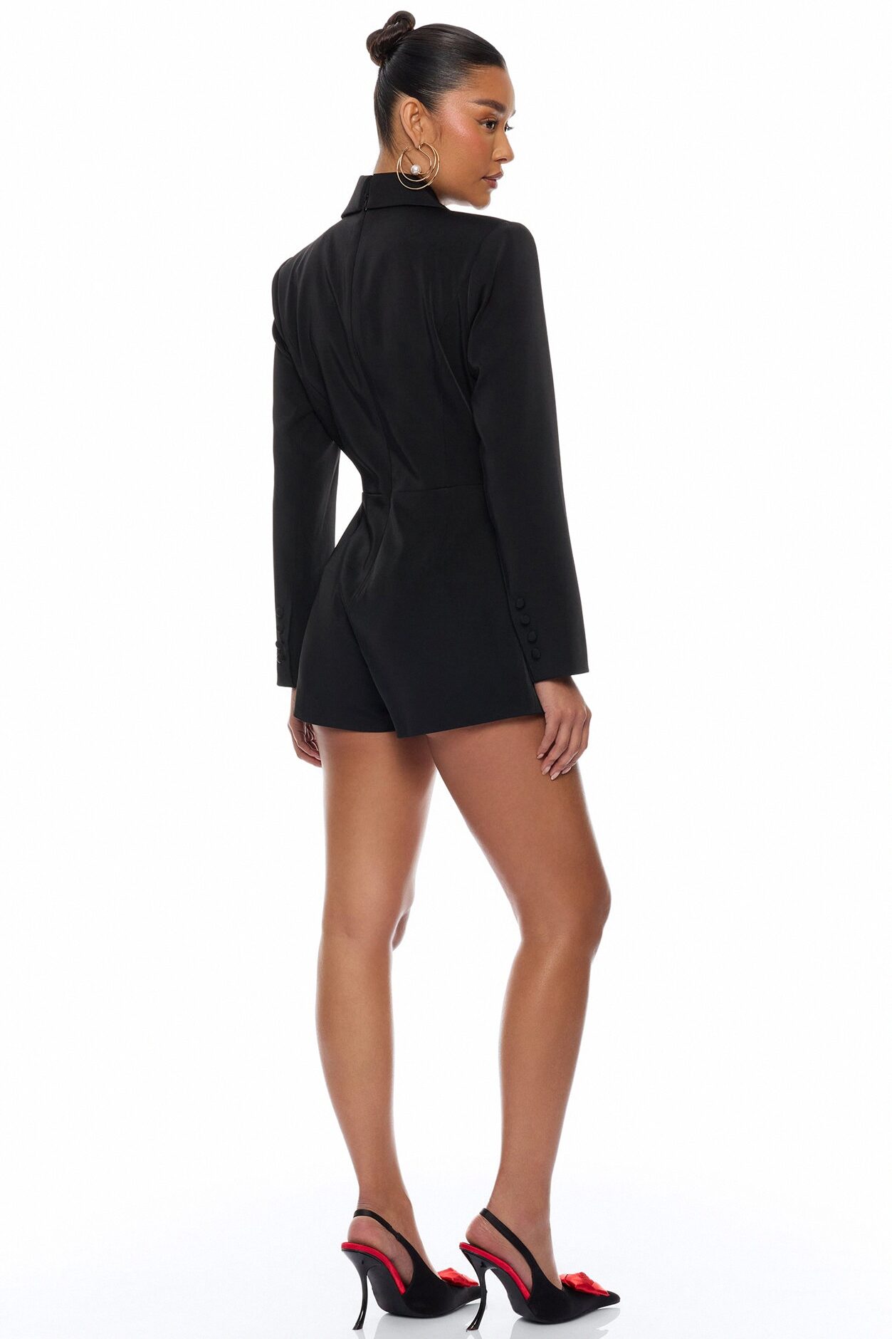 Unbothered Blazer Romper - Black
