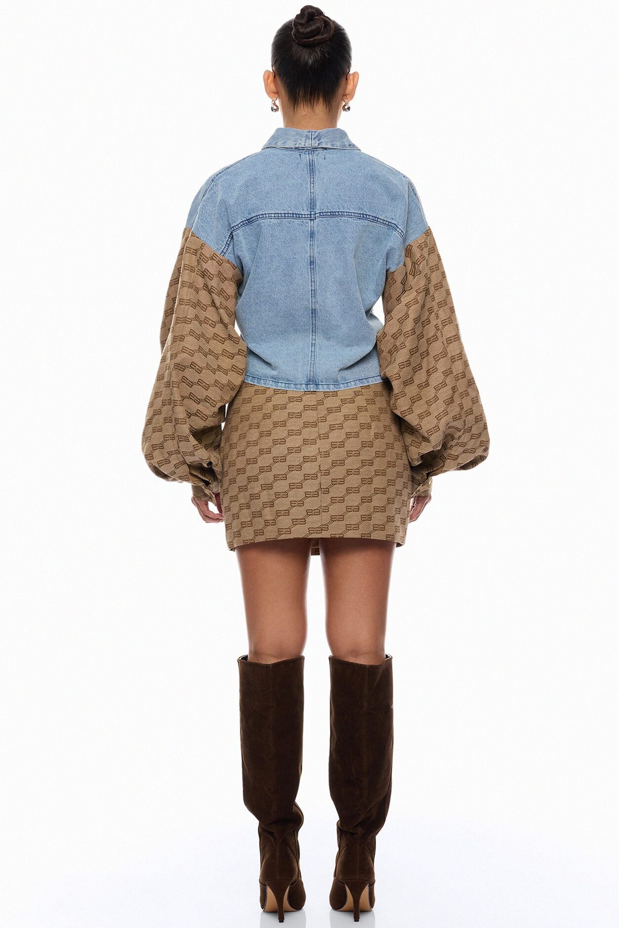 Zaelyn Denim Jacket Mini Skirt Set - Medium Wash