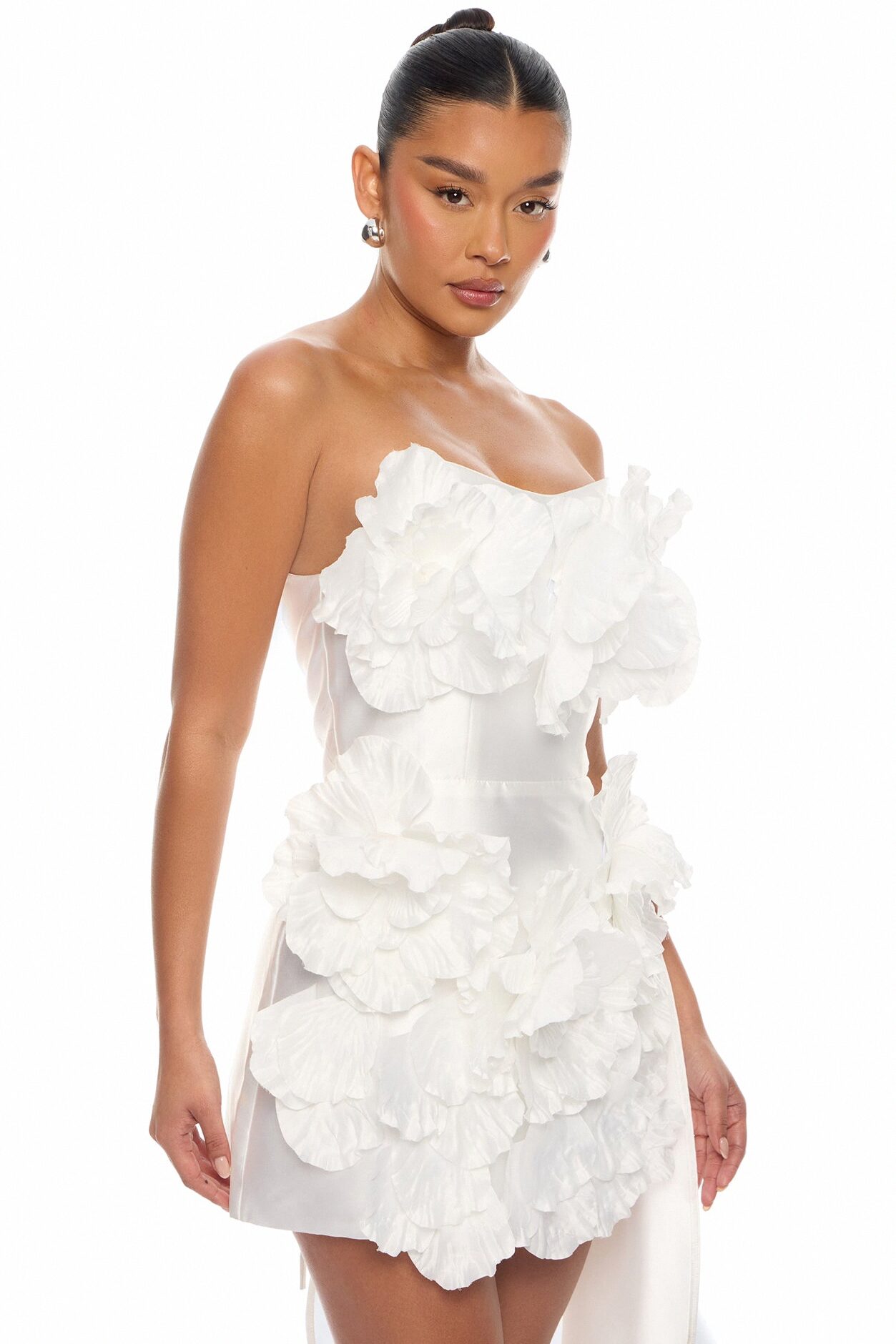 Dara Draped Taffeta Mini Dress - White