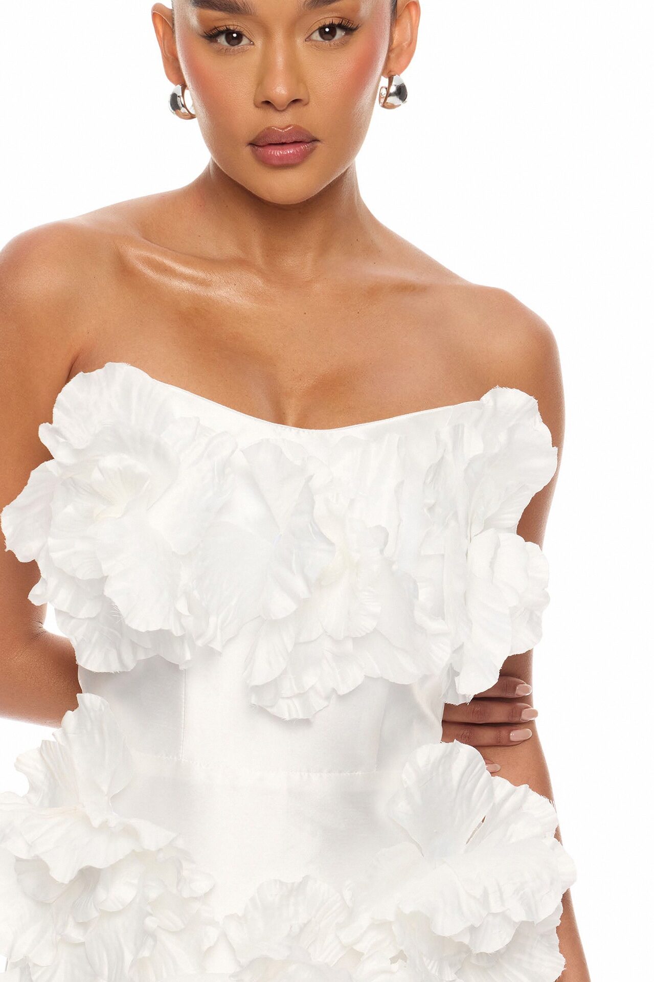 Dara Draped Taffeta Mini Dress - White