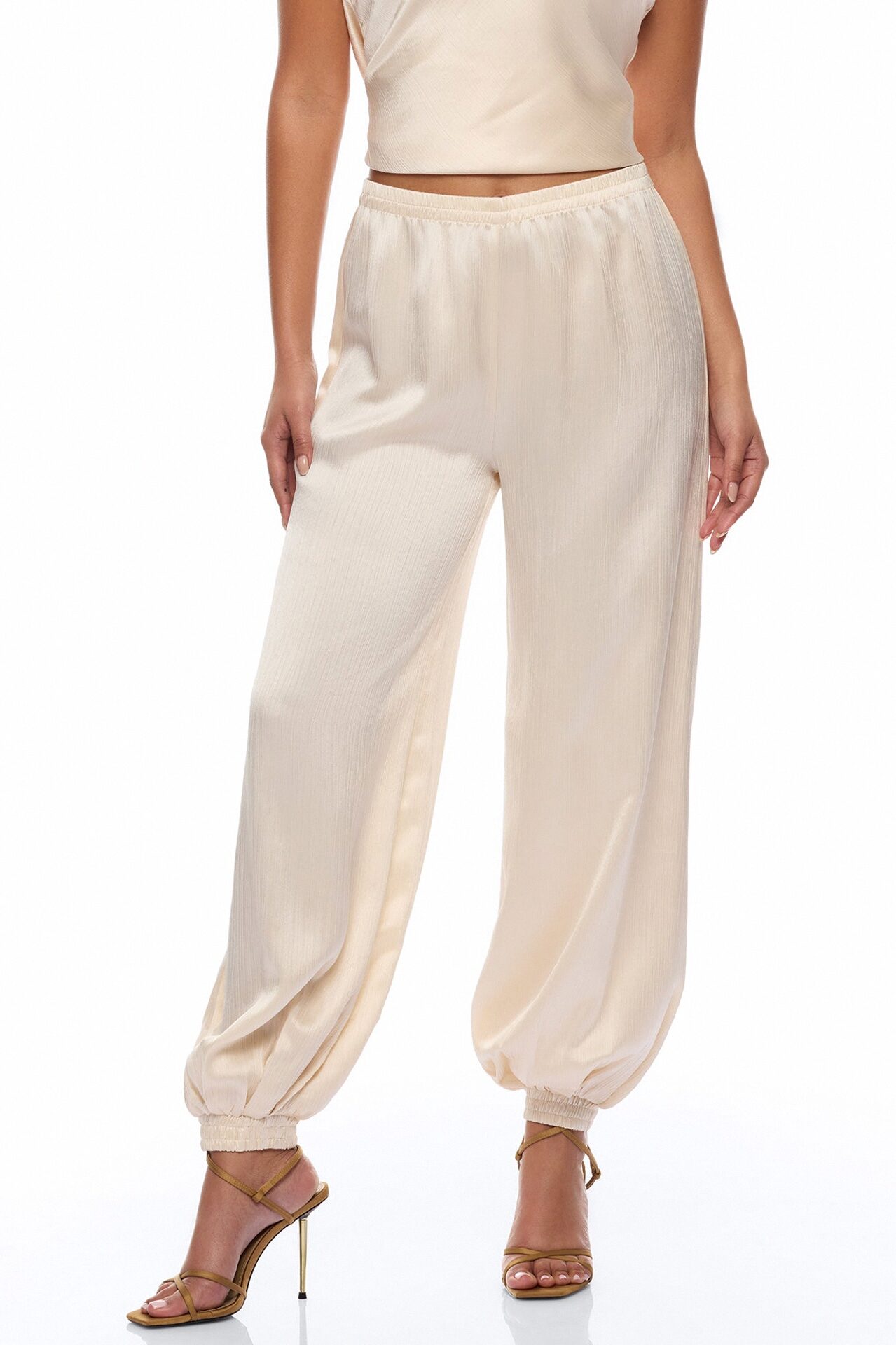 Nicolette Satin Balloon Pant - Champagne