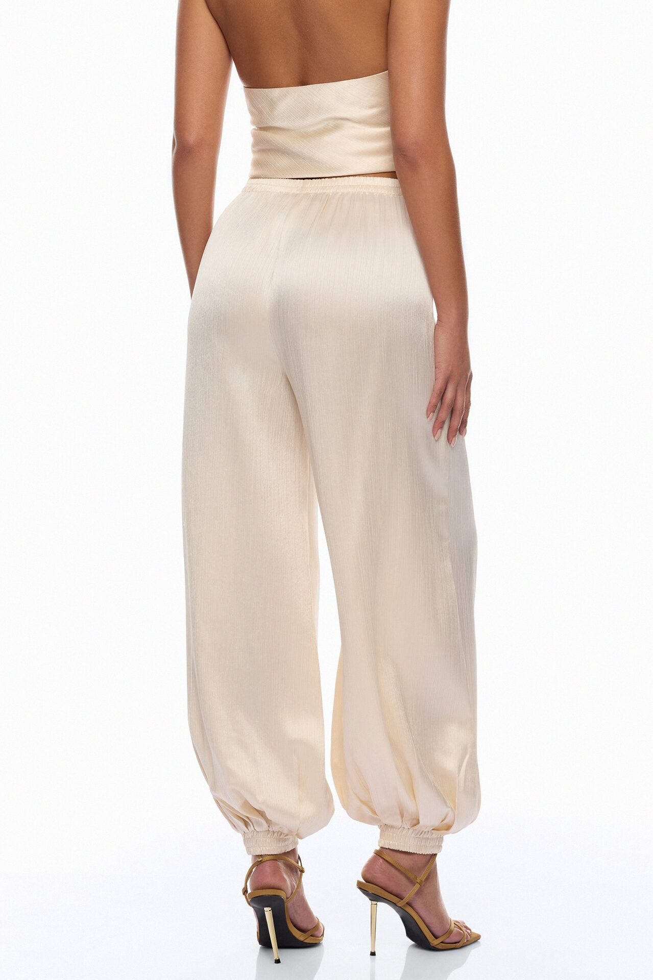 Nicolette Satin Balloon Pant - Champagne