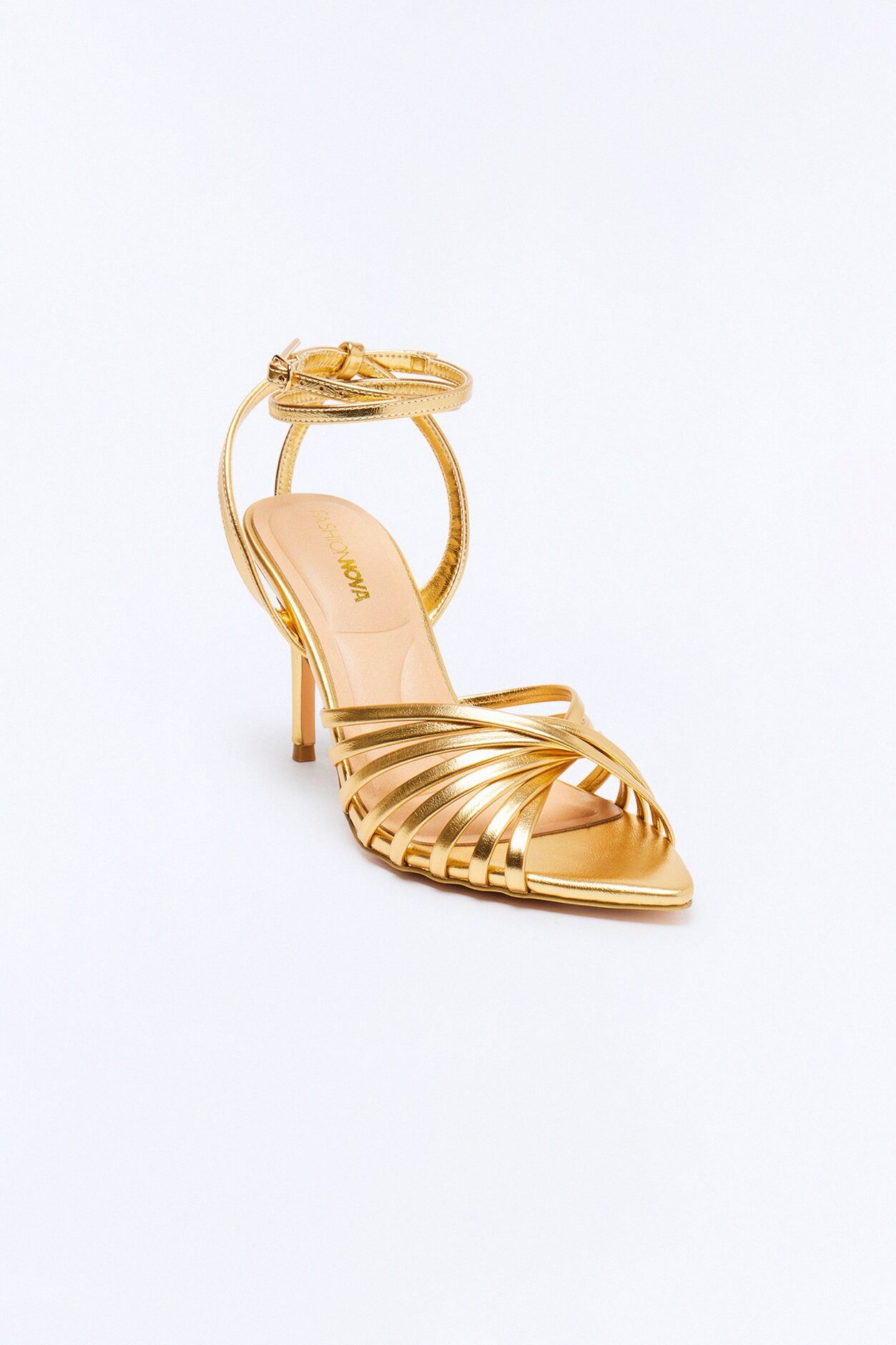 Dayza Ankle Strap Heels - Gold