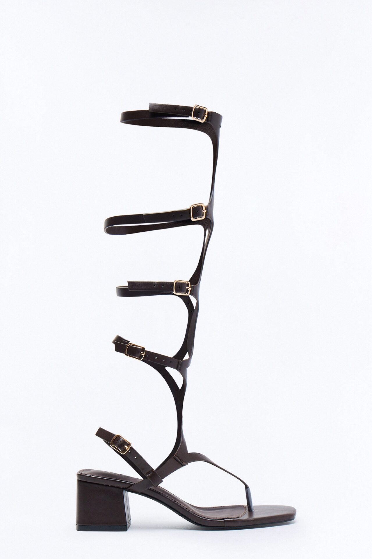 Maisha Gladiator Thong Heels - Brown