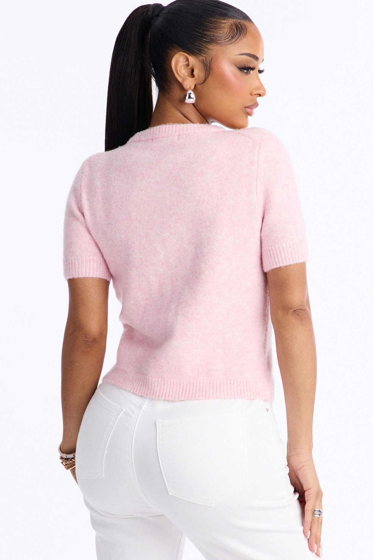 Sunday Brunch Sweater Top - Light Pink