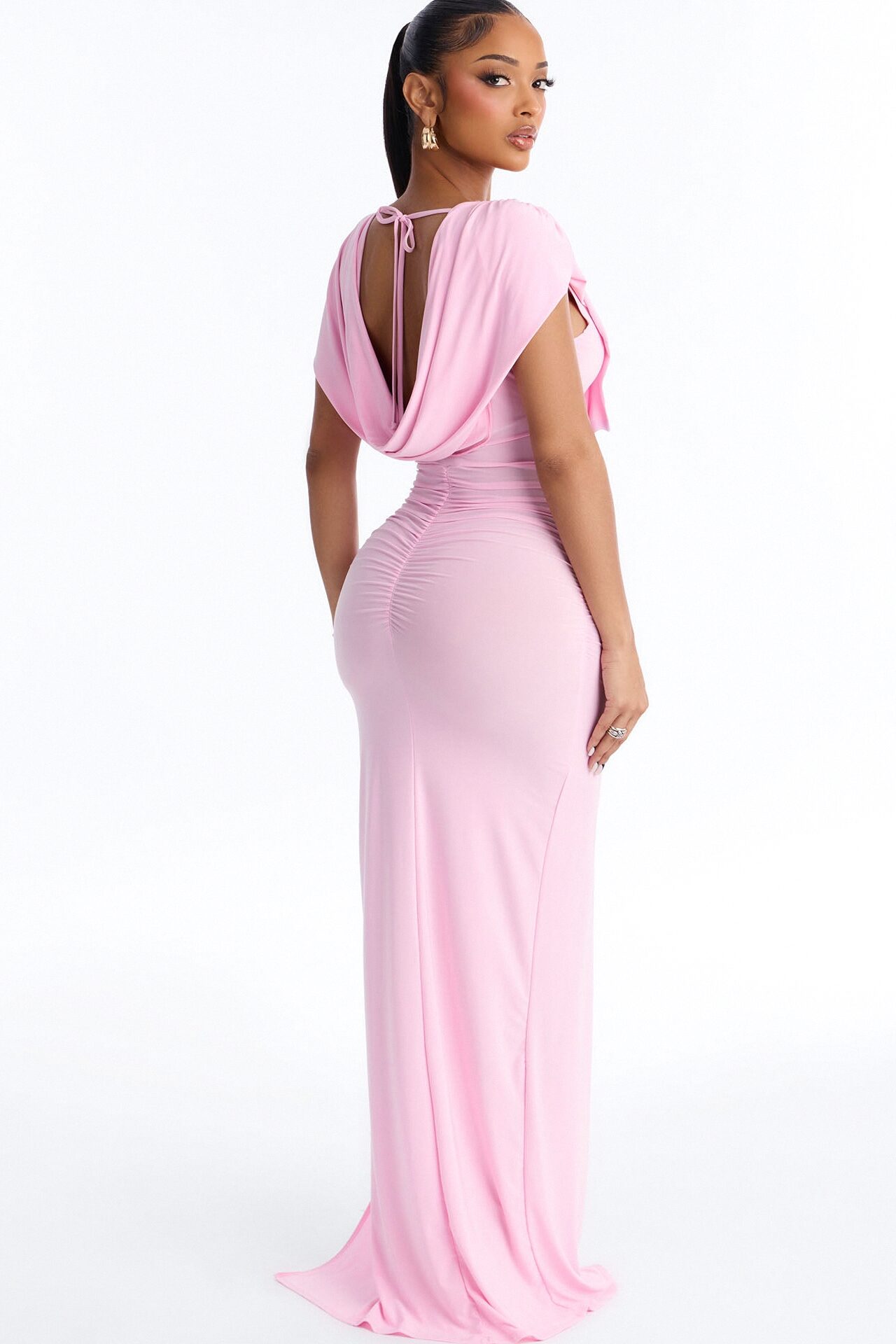 Wynn Draped Maxi Dress - Light Pink