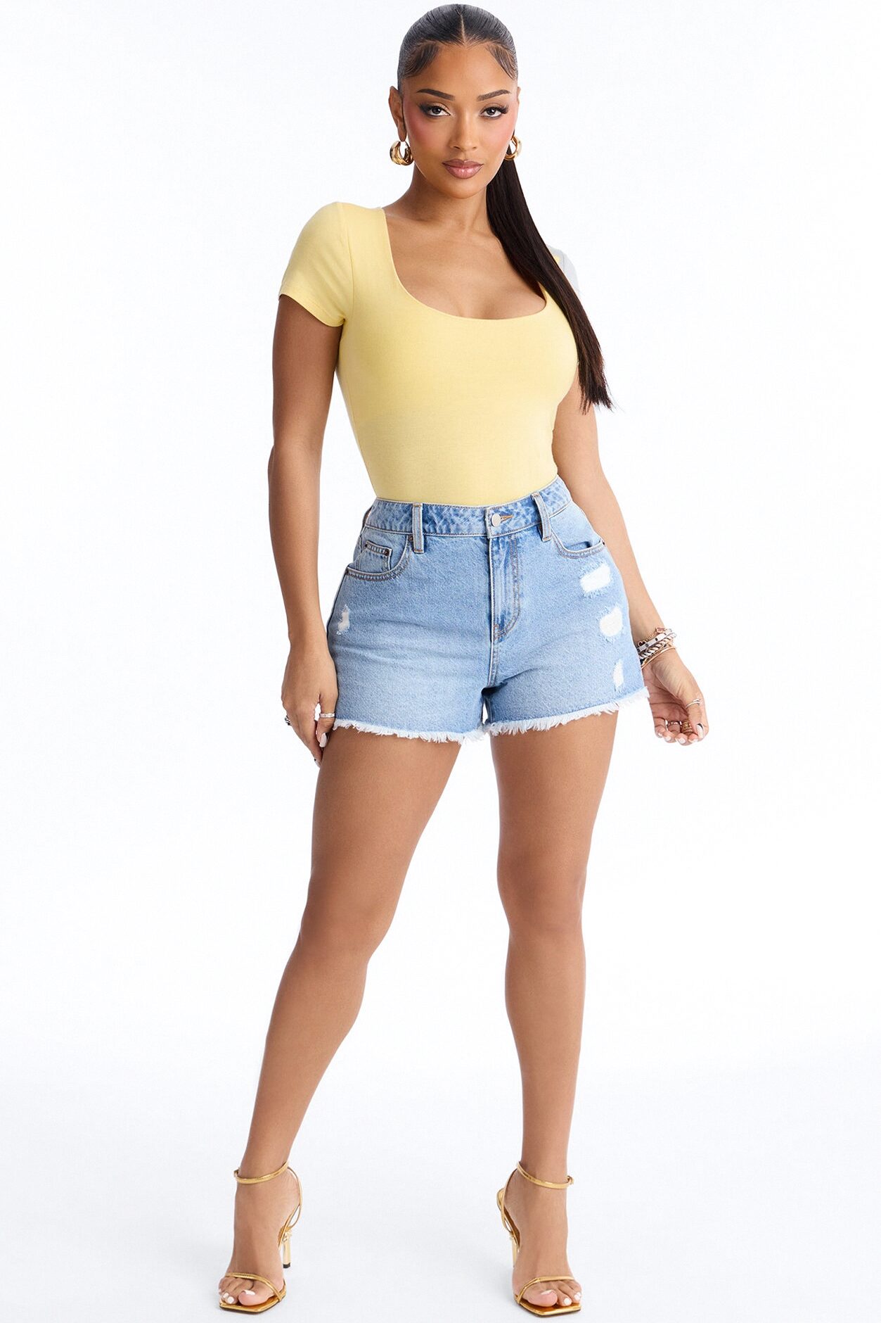 Adalyn Double Lined Bodysuit - Butter Yellow