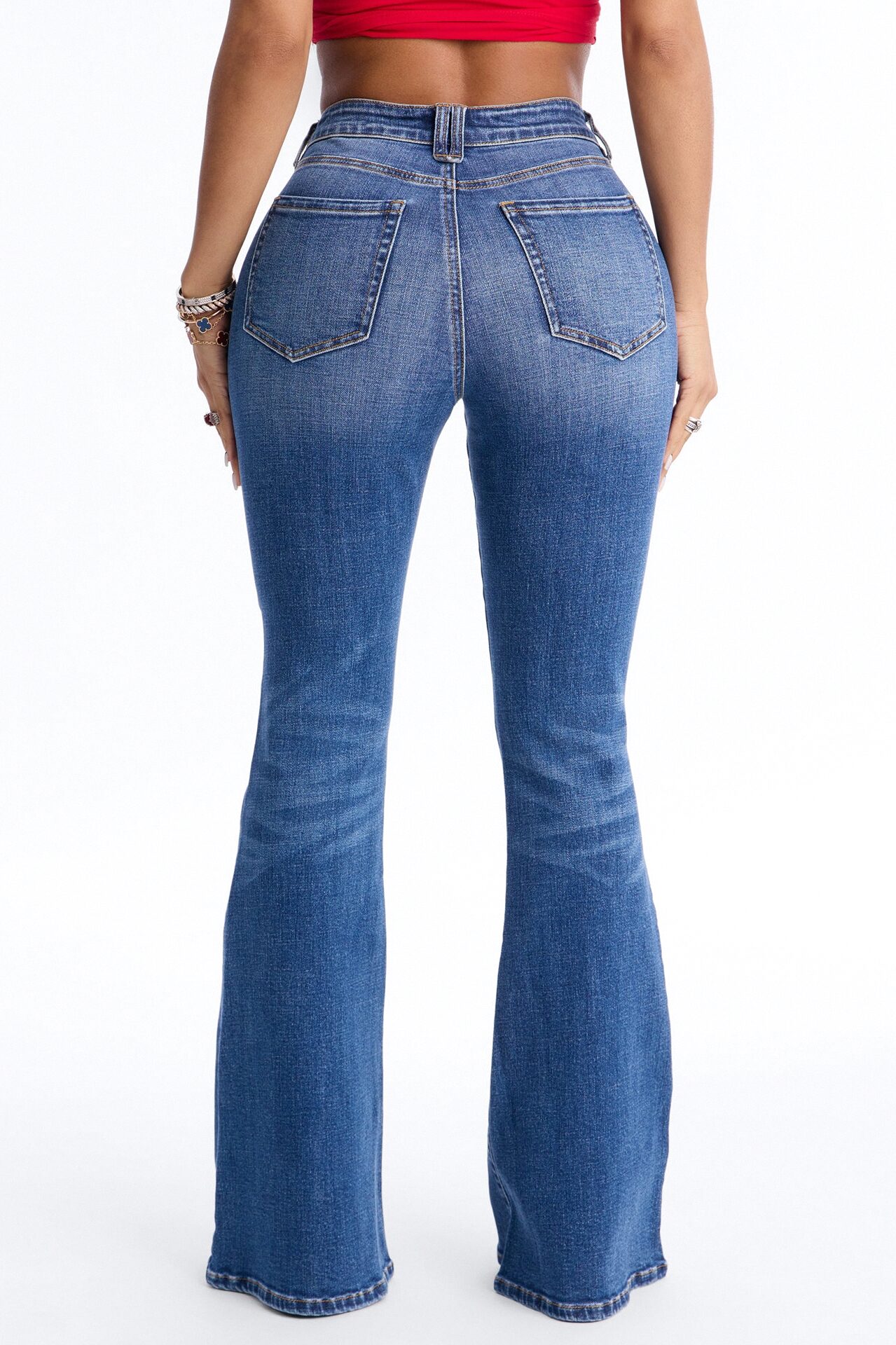 Penelope Premium Stretch Flare Jeans - Medium Wash