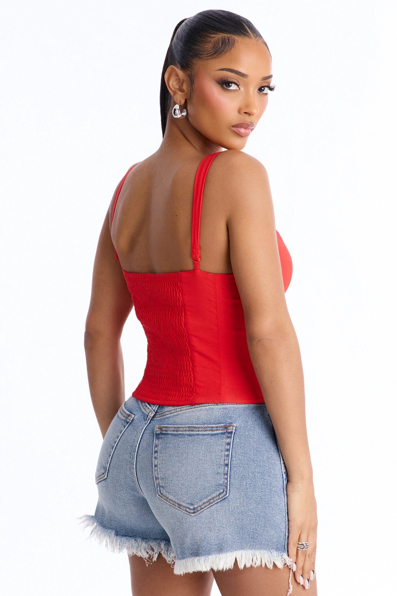 Classic Babe Smocked Tank Top - Red