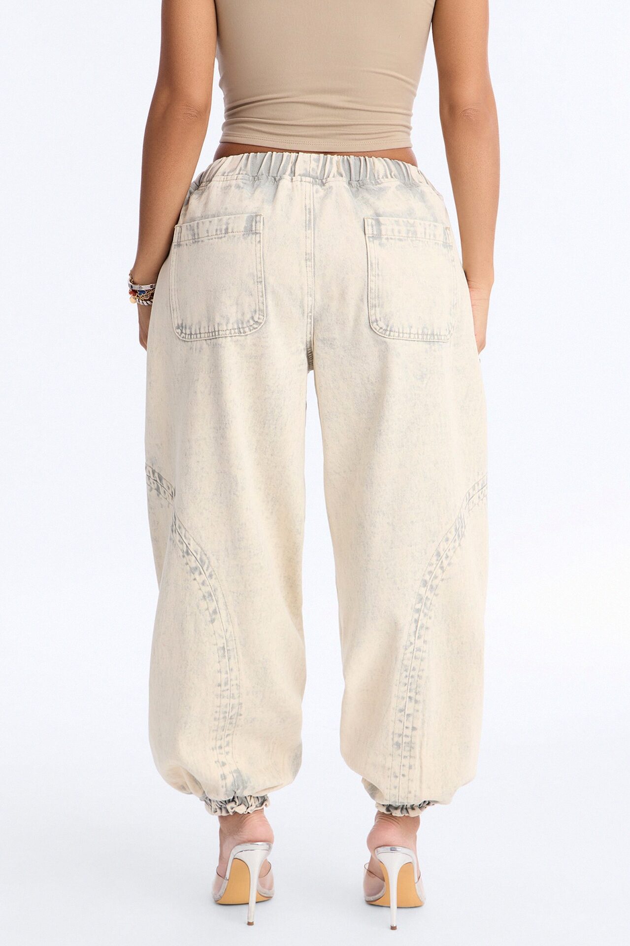 Alicia Washed Jogger Twill Pant - Stone