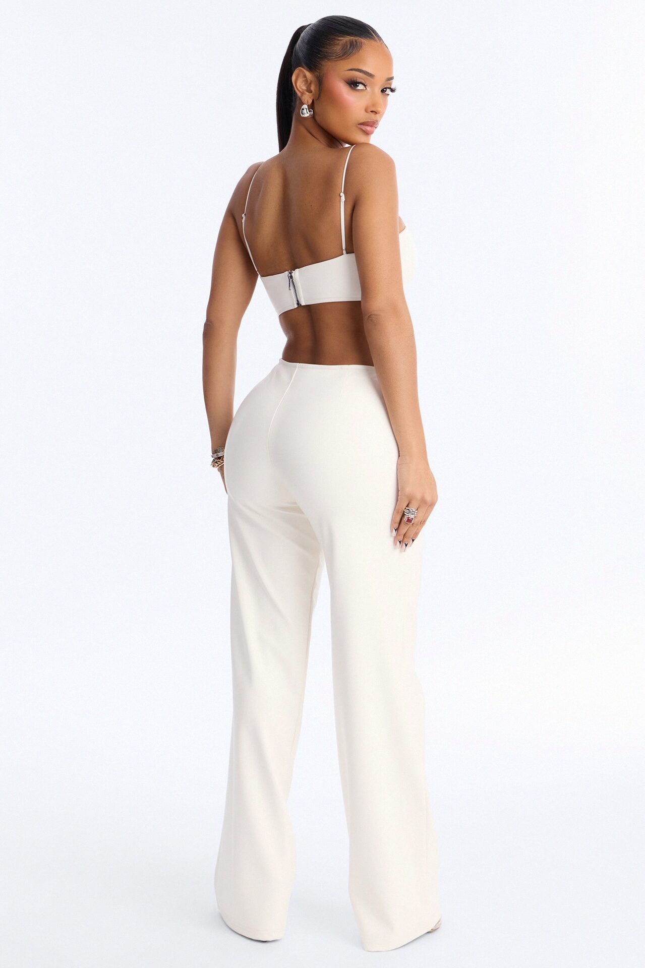 Baddie Behavior Faux Leather Pant Set - White