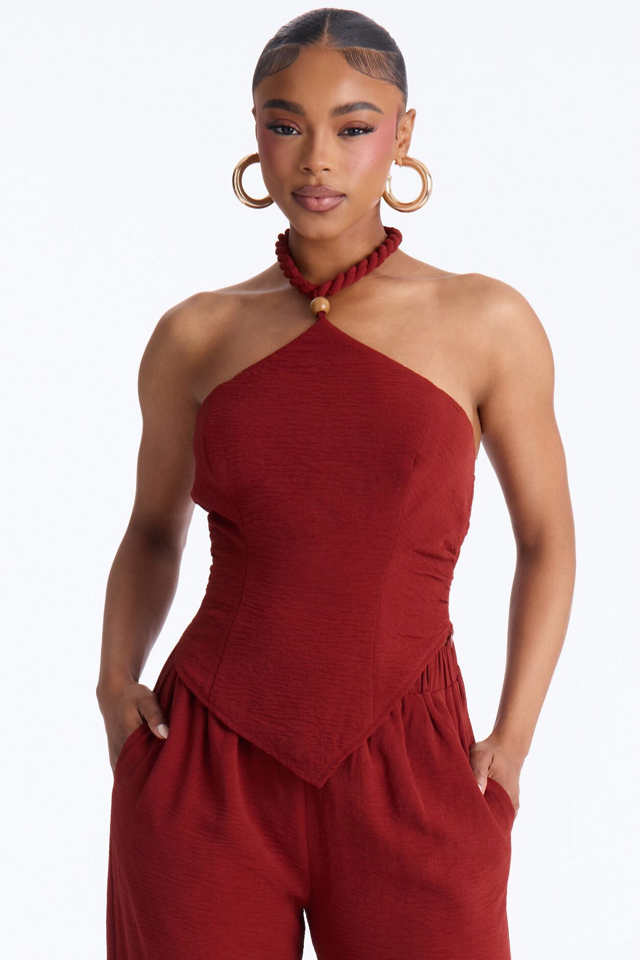 Mariana Halter Pant Set - Rust