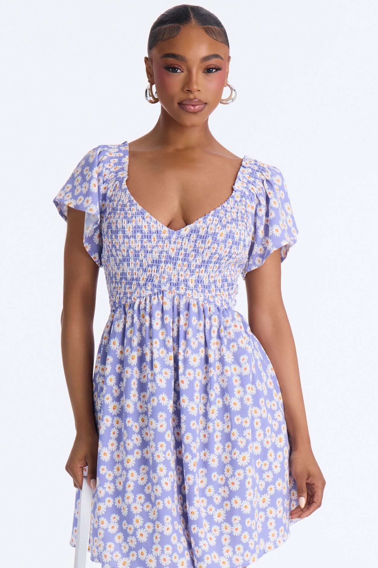 Flower Child Floral Mini Dress - Lavender/combo