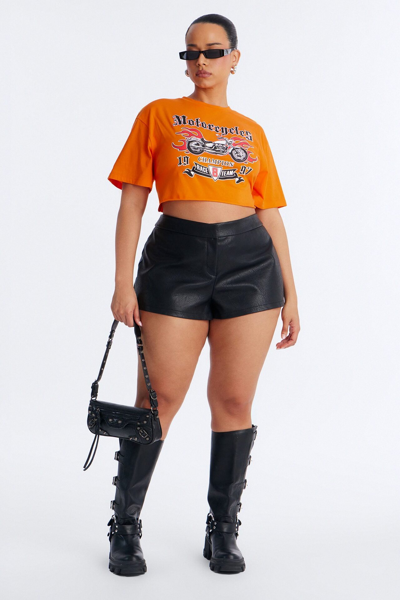 Motorcycles Champions Strappy Cropped Tee - Orange