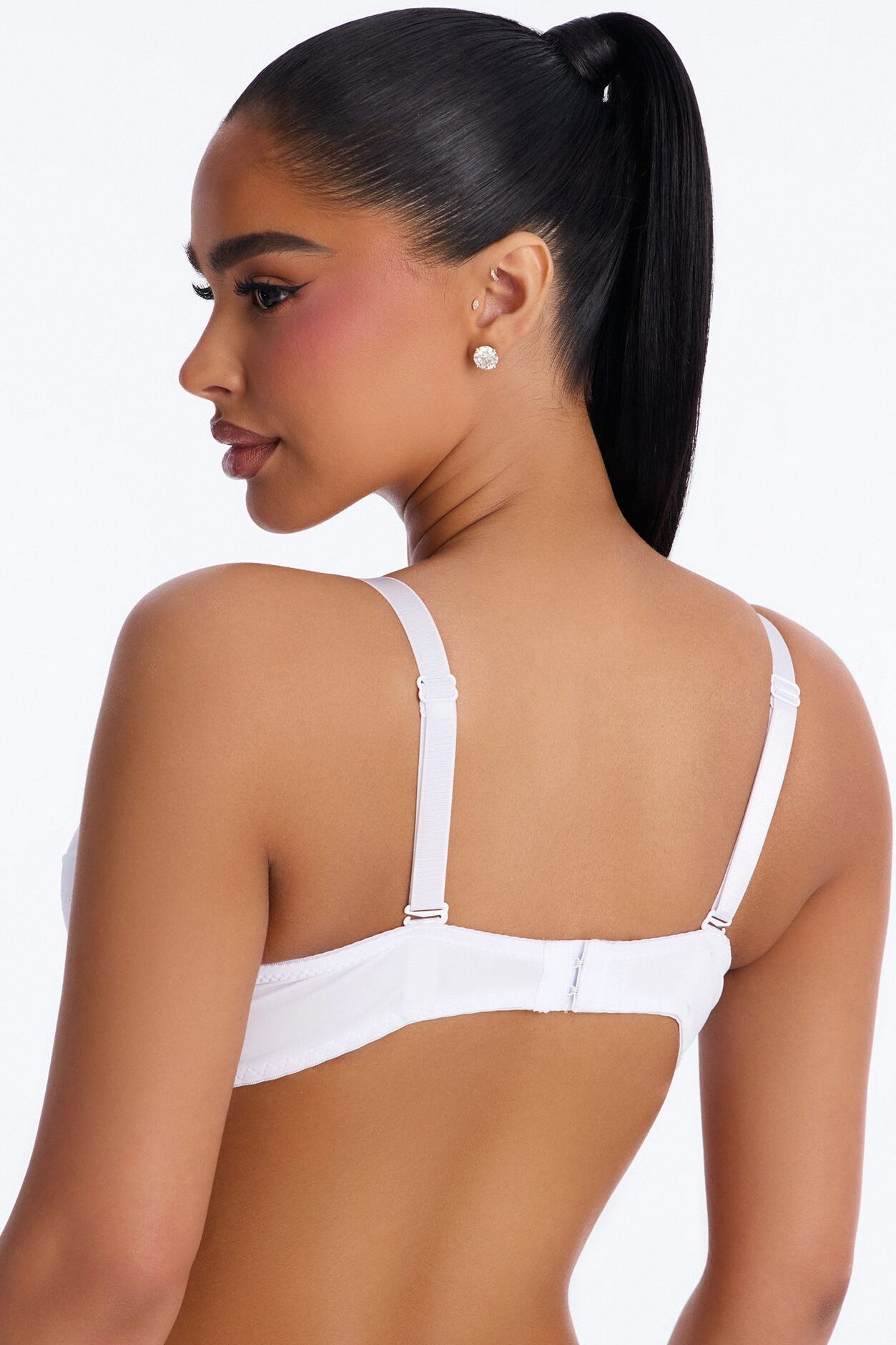 Like Always Lace Embossed Push Up Bra - White