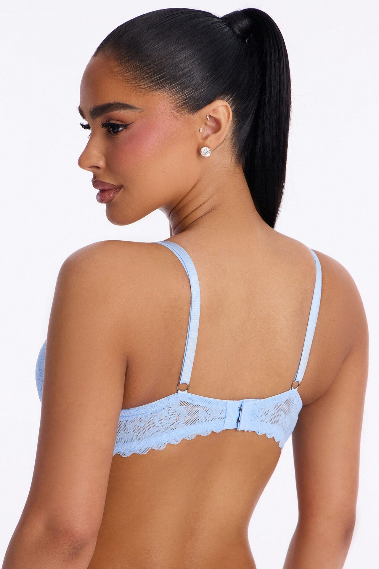 Pure Form Lace Push Up Bra - Blue