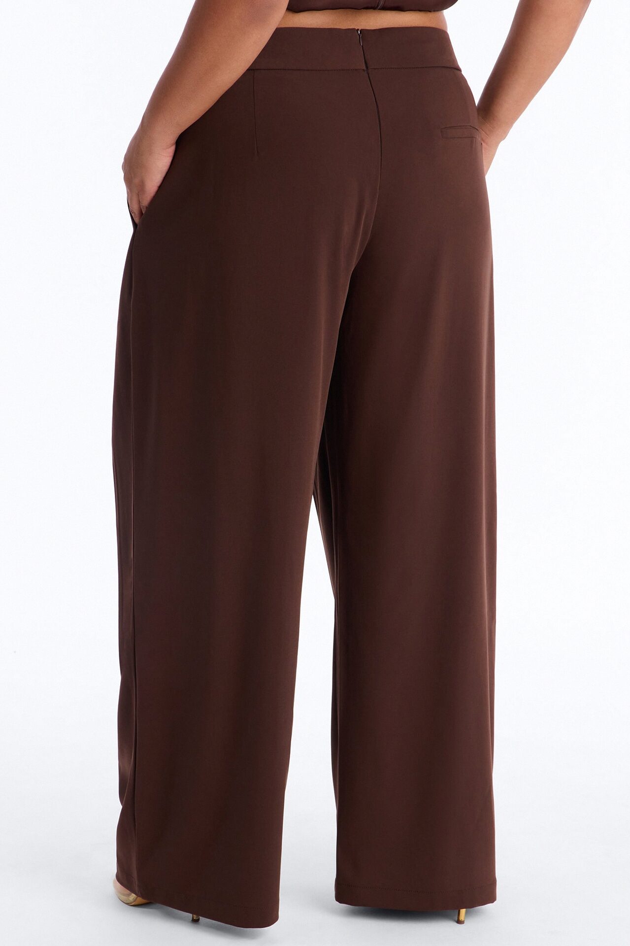 Ada Wide Leg Trouser Pant 32″ - Chocolate