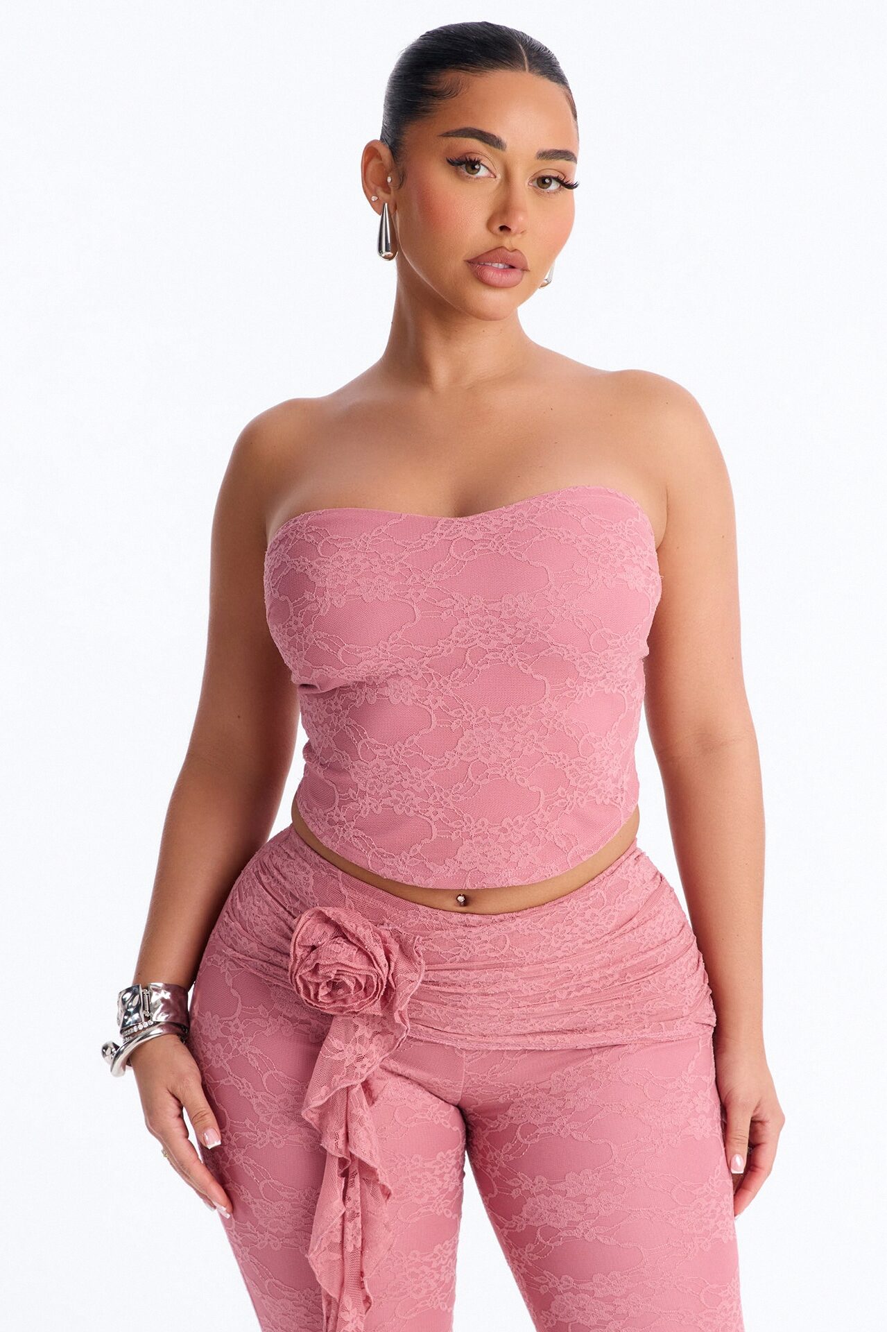 Rosetta Lace Pant Set - Mauve