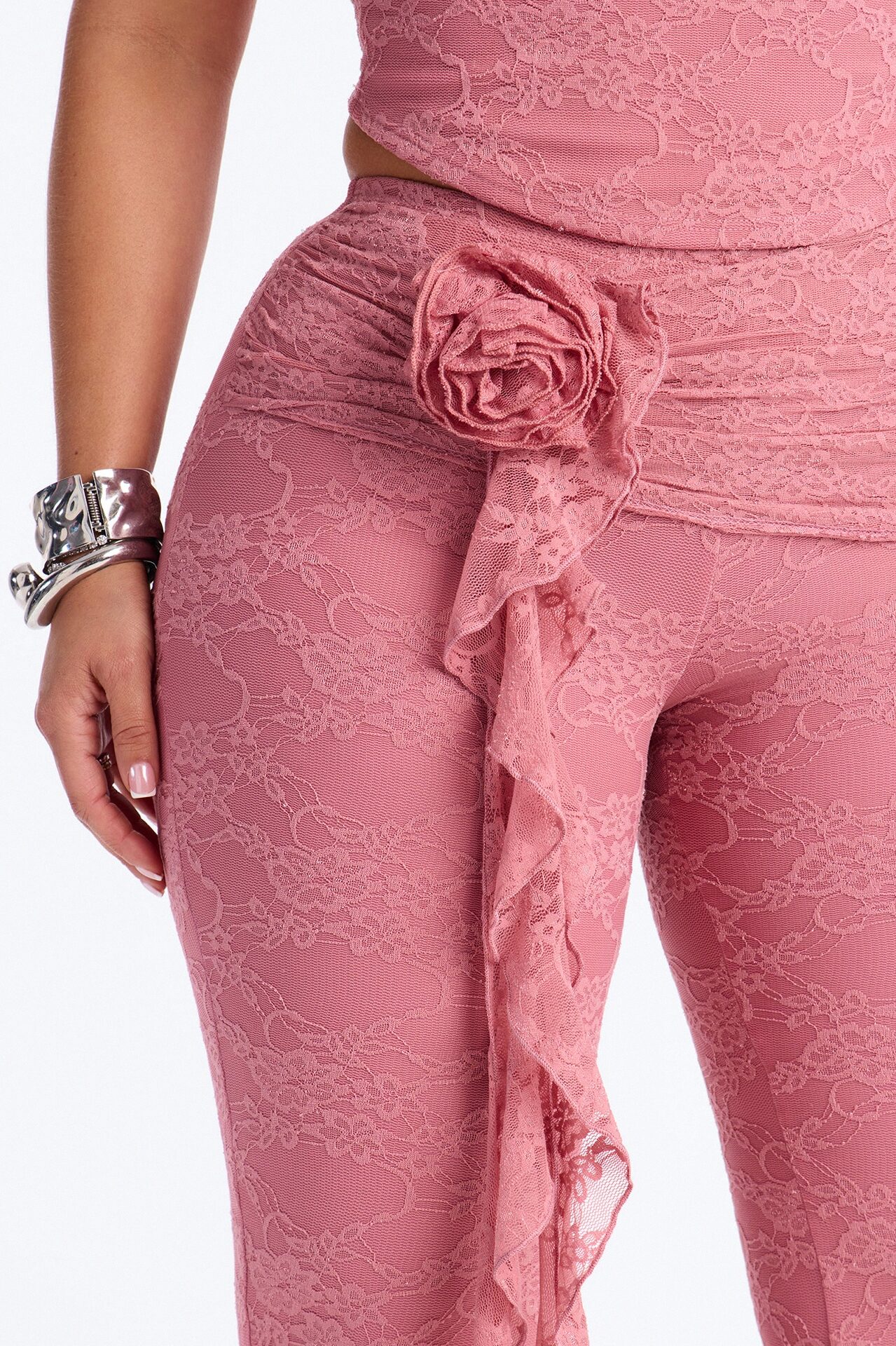 Rosetta Lace Pant Set - Mauve