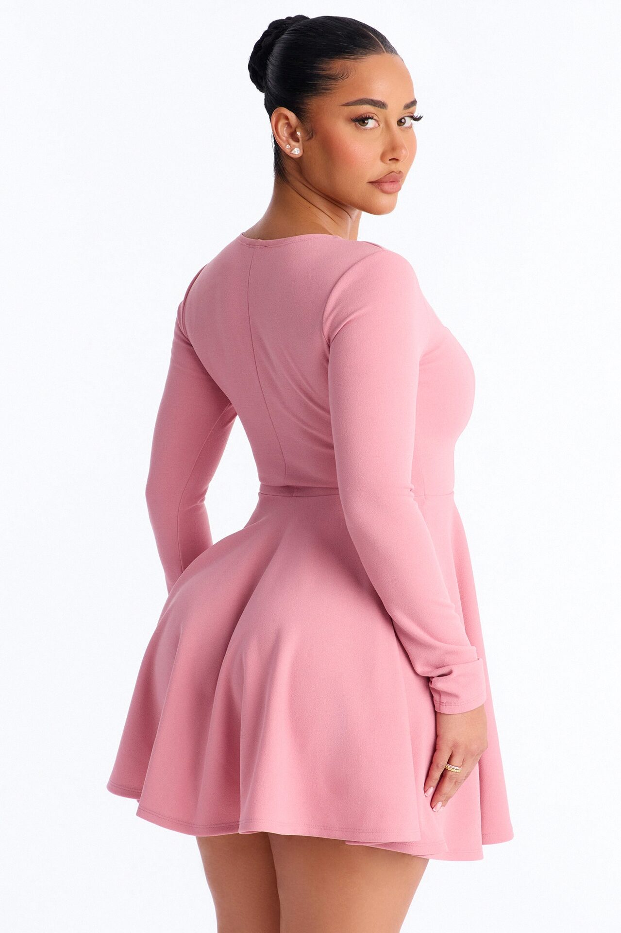 Alena Long Sleeve Mini Dress - Mauve