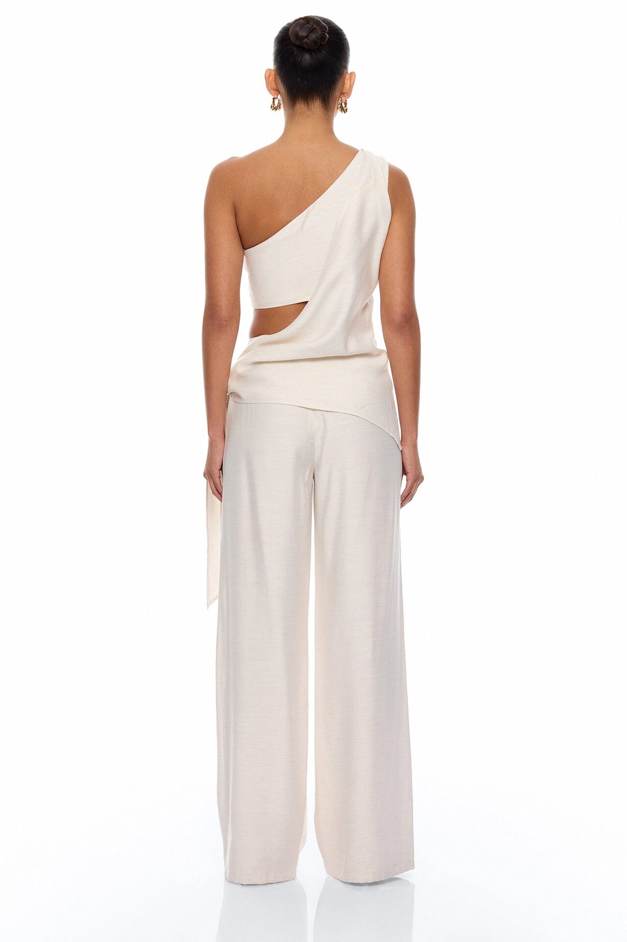 Off Script Draped Pant Set - Taupe