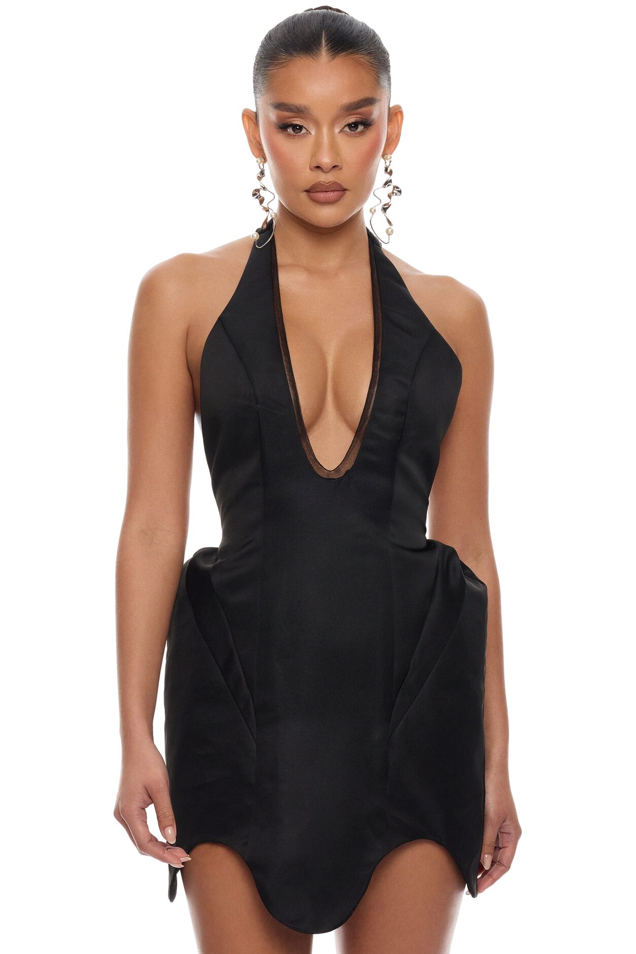 Runway Ready Halter Mini Dress - Black
