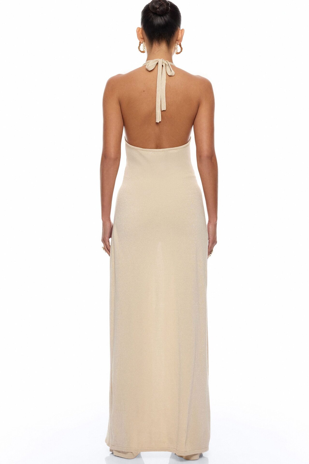 Portia Metallic Sweater Pant Set - Champagne