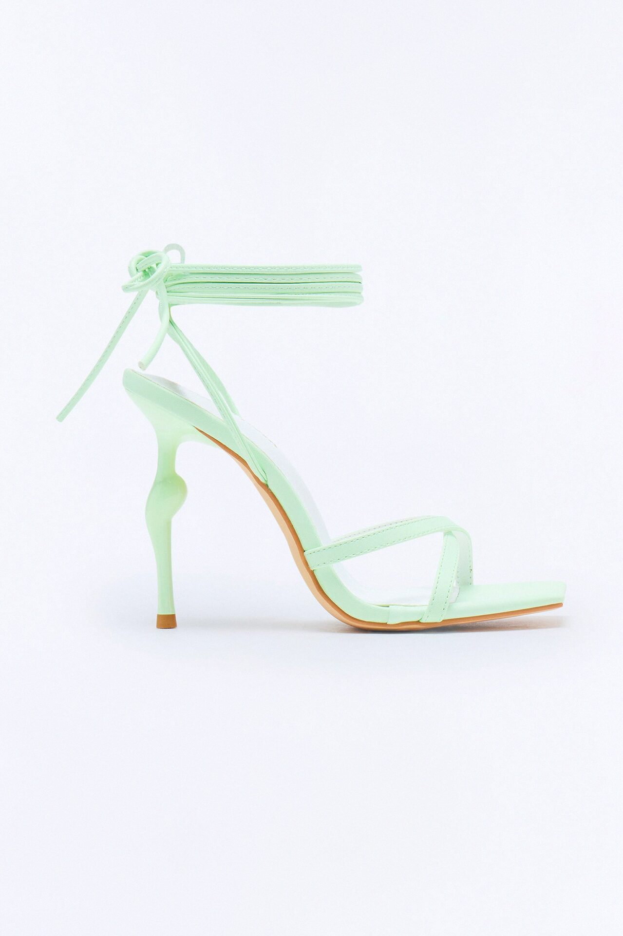 Femma Wrap Up Stiletto Heels - Green